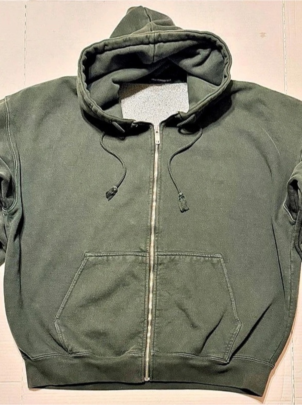Brandy Melville Forest Green Christy Hoodie Oversized Dark Green Full Zip One Si